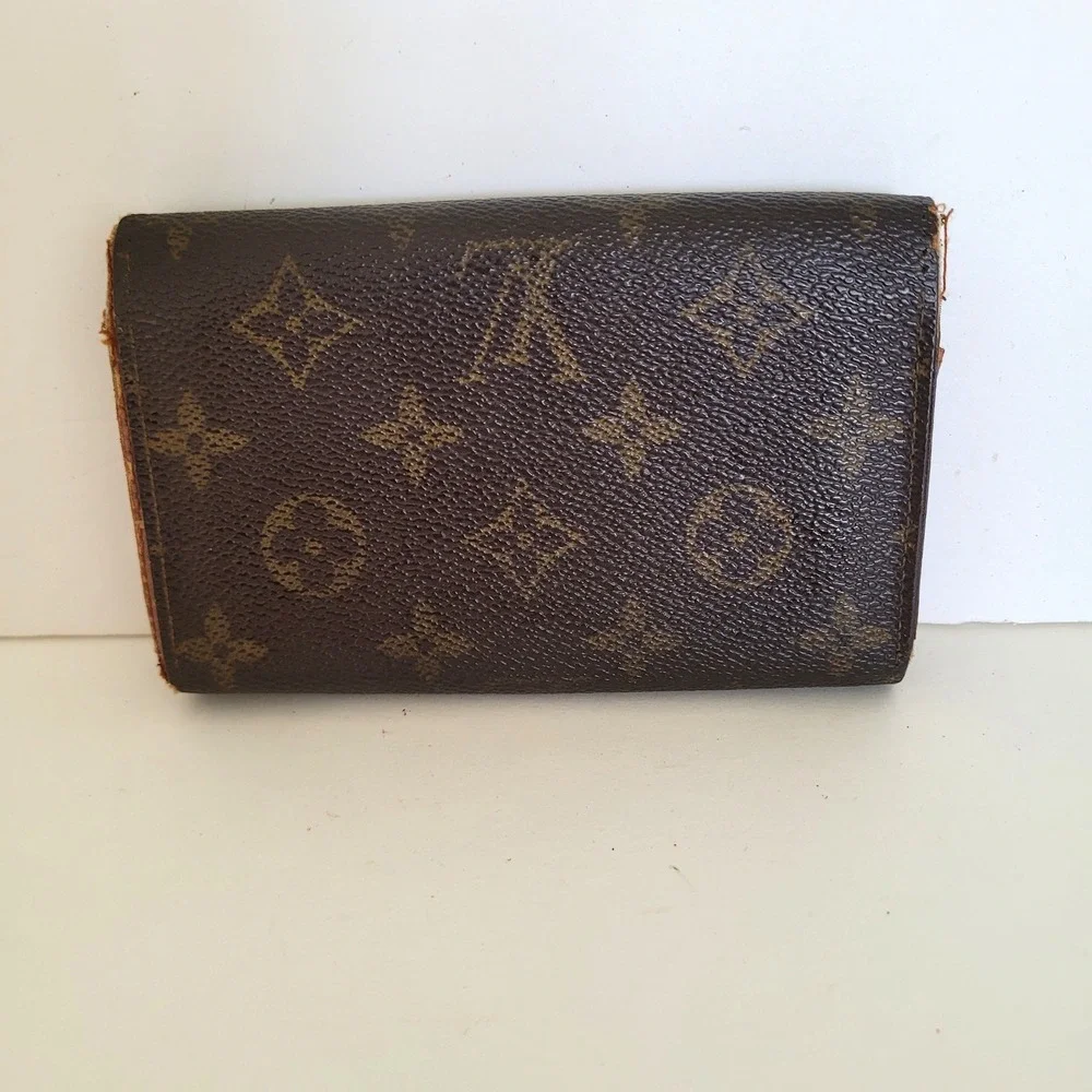 Louis Vuitton Monogram Canvas Portefeuille Tresor Etui Wallet Brown Vintage - Picture 2 of 15
